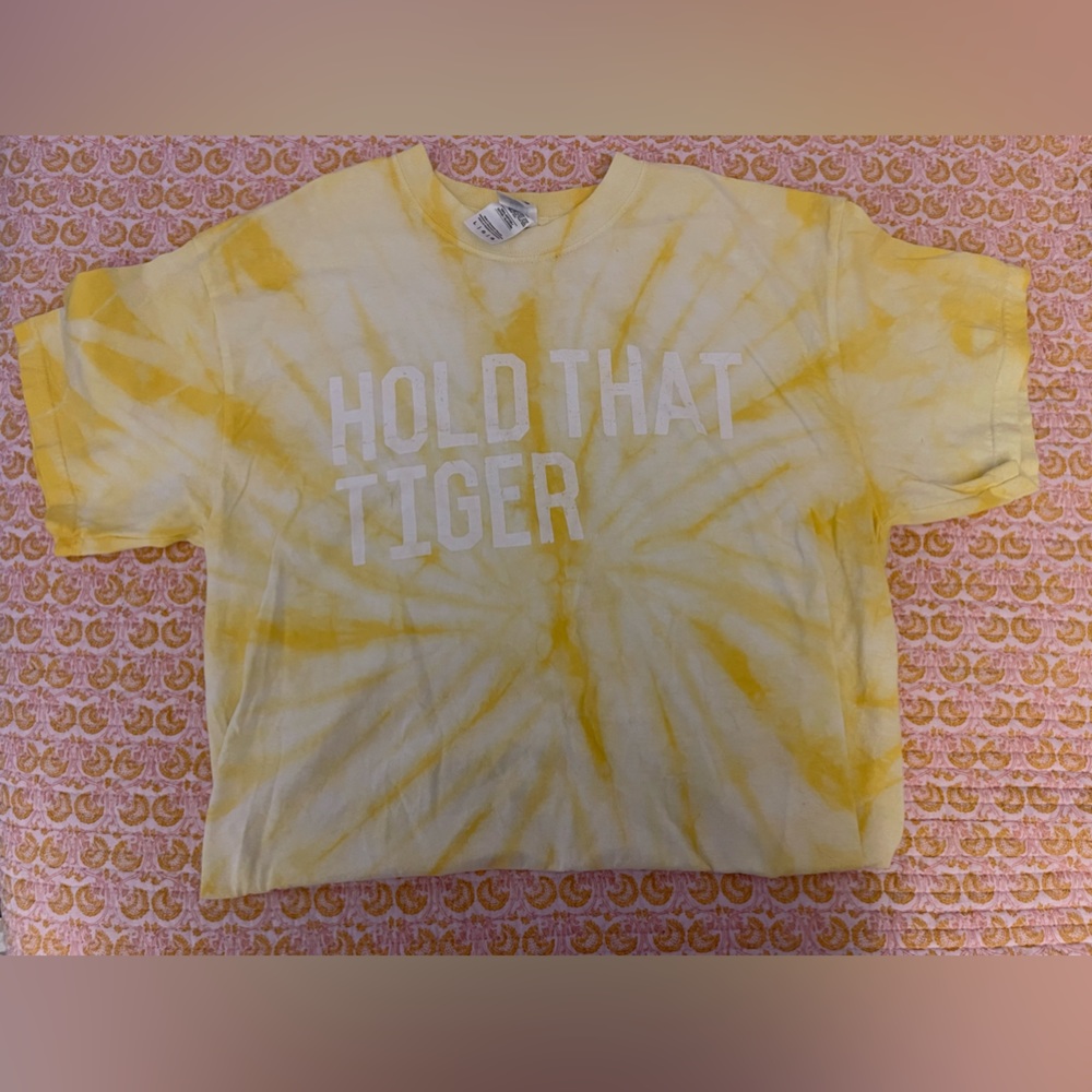 yellow tie dye LSU HOLD THAT TIGER  tshirt
